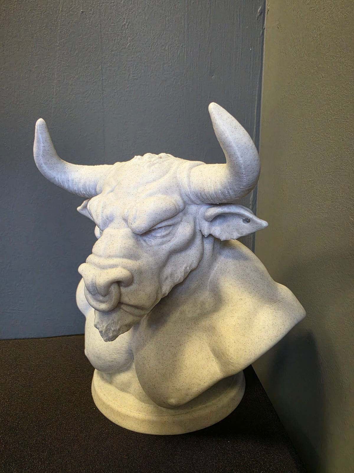 Minotaur Bust – Marble Mythical Creature Sculpture